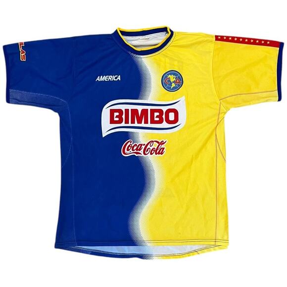 Club America Bimbo Coca Cola Y2K Split Soccer Jersey - Picture 1 of 5
